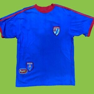 Wright & Ditson Atlanta Braves Throwback Logo Blue Red Stitched T-Shirt Men's XL